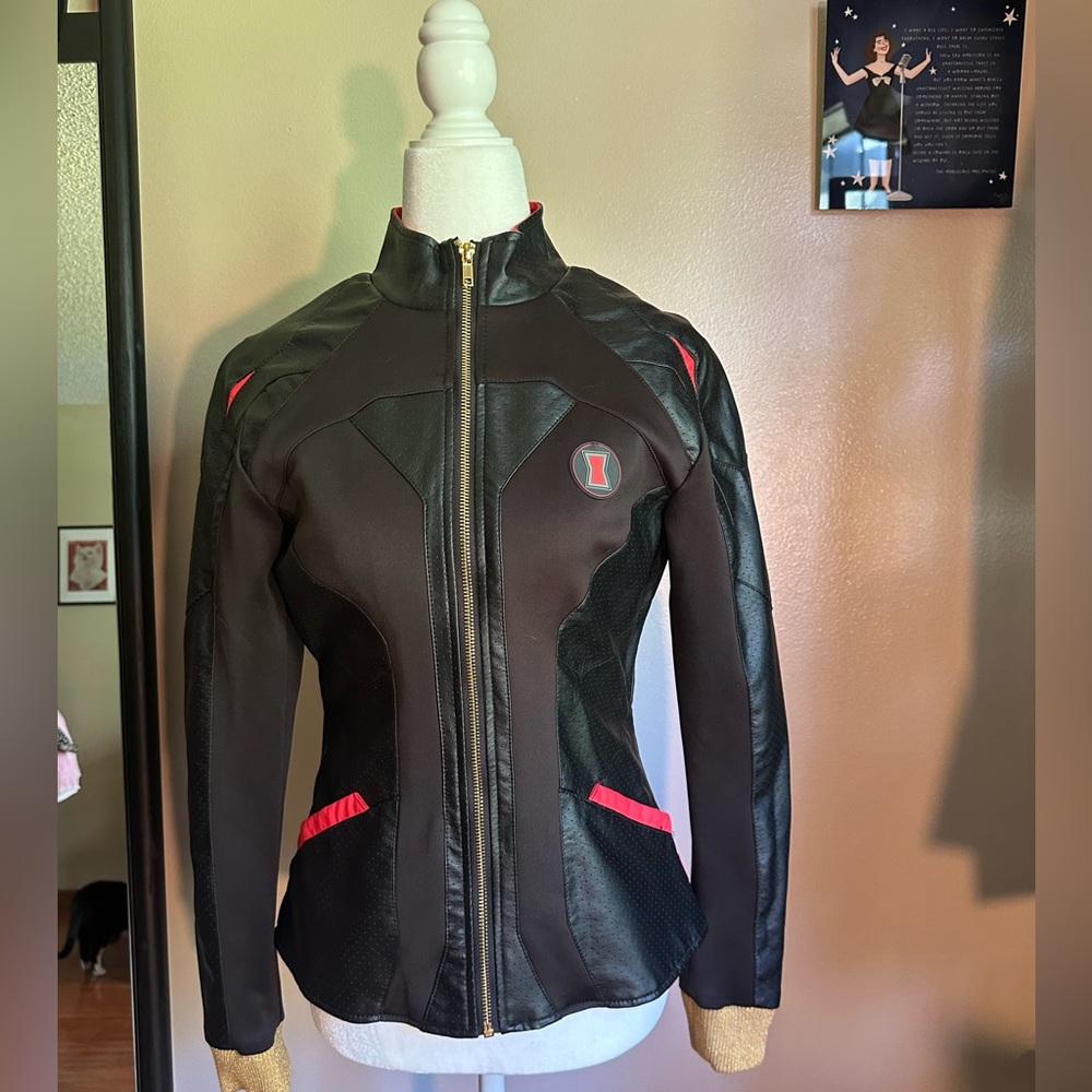 Black Widow Disney Women's Jacket with Gold Trim